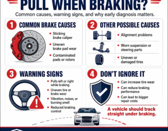 why does car pull when braking info graphic